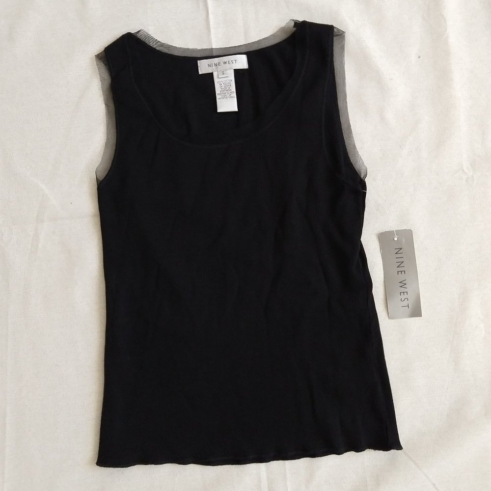 NWT Nine West Tank Top Black